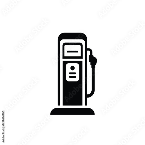 Simple black and white icon of a gas pump
