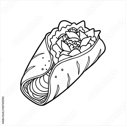 hand drawn vector illustration of an burritos