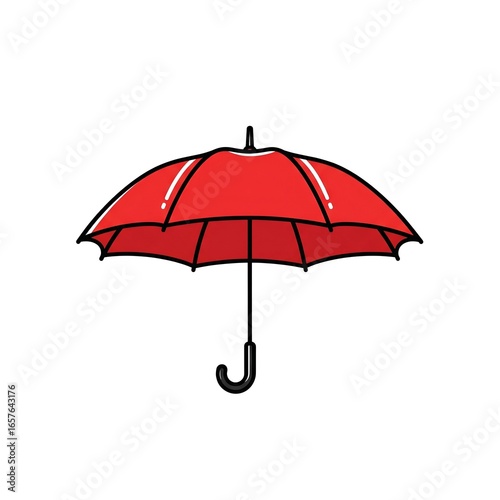 Red umbrellas can be used during the rainy season