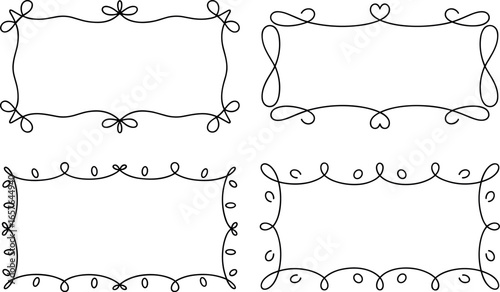 Elegant hand drawn decorative ornate borders and frames for creative projects