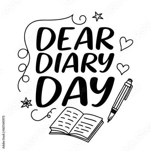 DEAR DIARY DAY vector illustration