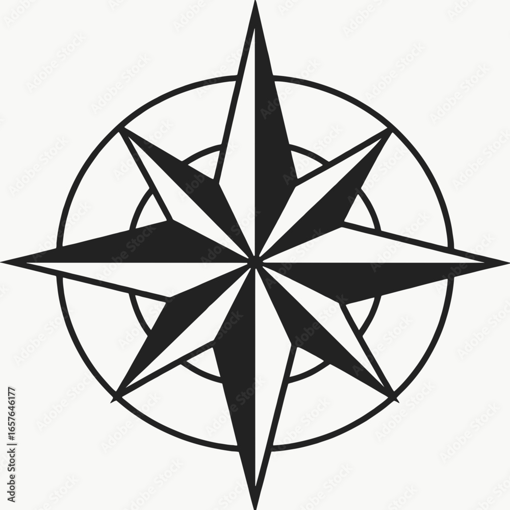 Obraz premium black and white compass