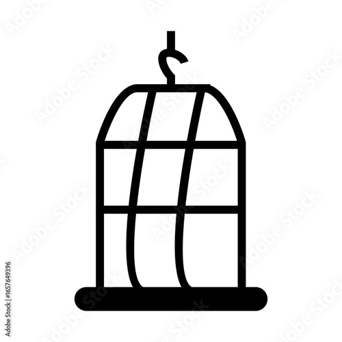 vintage birdcage outline icon vector