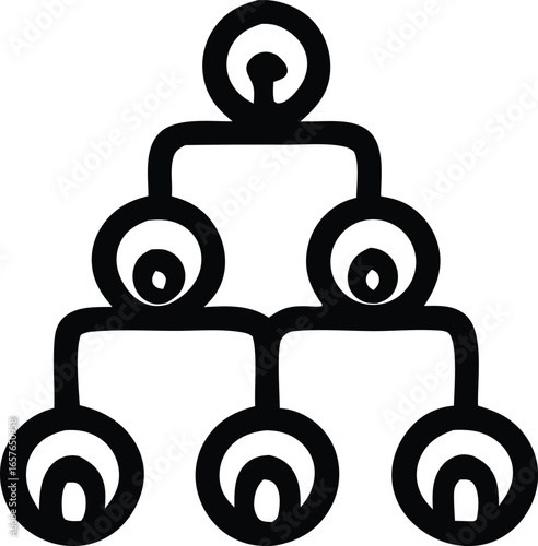 Hierarchical structure icon representing levels of organization and connections in a simple diagram