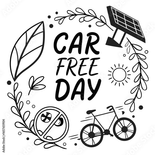 CAR FREE DAY vector illustration