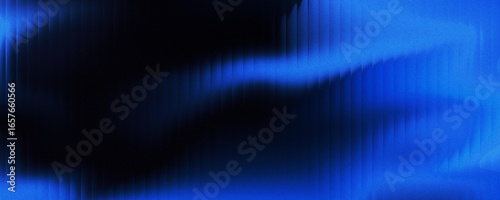 Abstract background of shiny blue water waves with dark stripes effect. Wave-striped glass refraction.