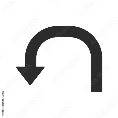 U turn arrow vector illustration directional sign road symbol turning back graphic isolated eps