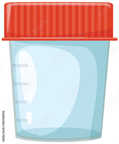 Medical Sample Container with Red Screw Cap