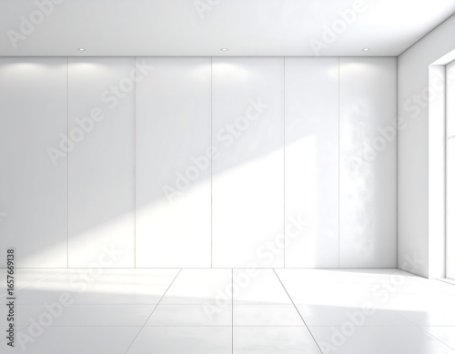 Wallpaper Mural Bright White Modern Interior Room with Sunlight Streaming Through Window. Torontodigital.ca