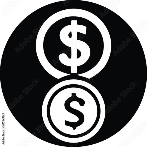 dollar icon on black