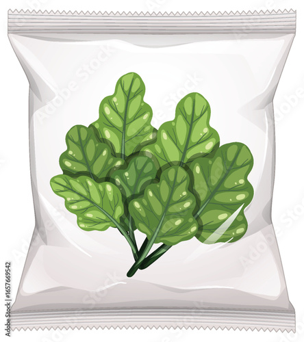 Vector Illustration of Leafy Greens Snack Packaging