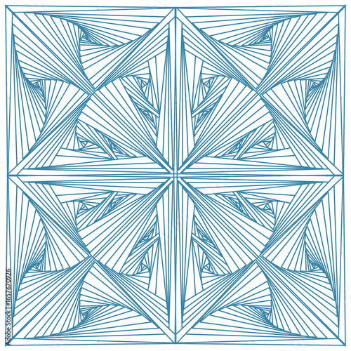 Abstract geometric line art pattern- optical illusion design