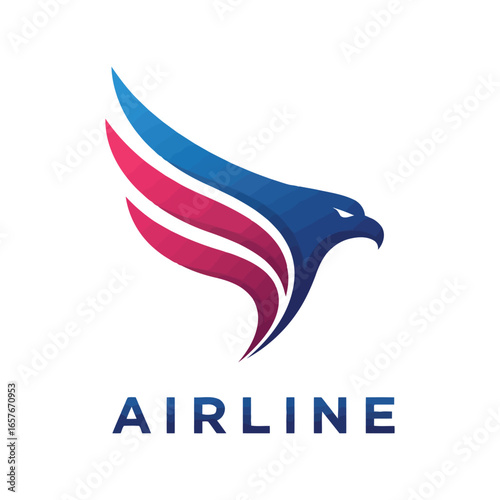 Eagle airline logo vector illustration aviation symbol bird emblem travel brand icon