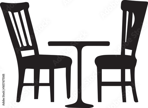 Classic Dining Table Setup with Chairs