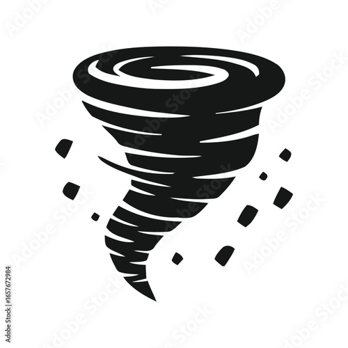 Black tornado vector illustration swirling storm hurricane cyclone weather icon isolated eps graphic