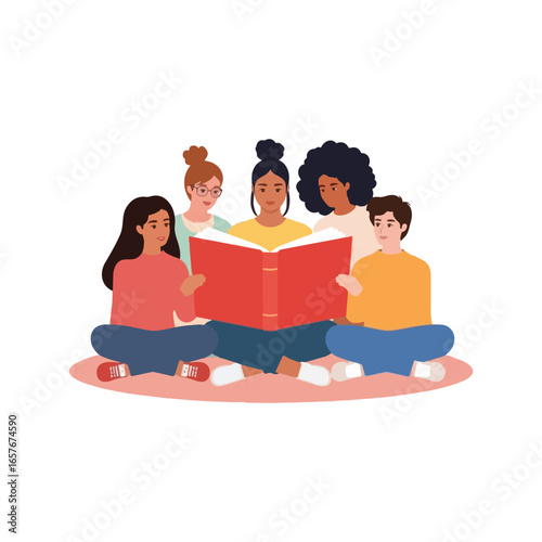 Vibrant clip art intelligent student engaged in academic study and research outdoors, taking notes from textbooks for project, symbolizing learning and progress.