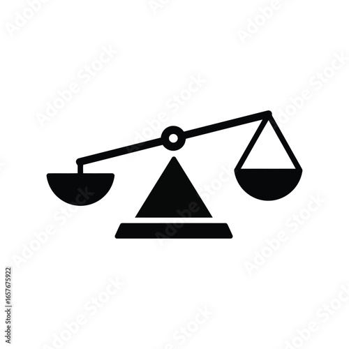 Balance scales icon vector illustration justice law weighing equilibrium fairness judgment measurement