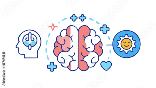 Mental health wellness brain health mind positive thinking psychology wellbeing awareness self care concept