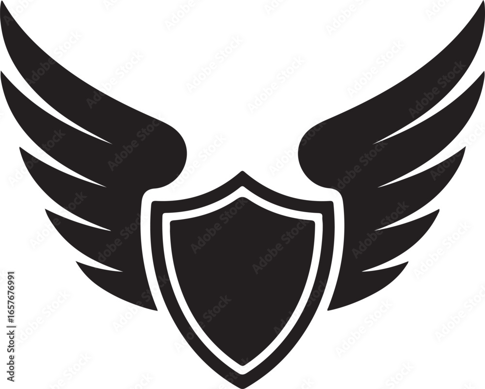 Obraz premium Guardian Wings & Shield Emblem Bundle”