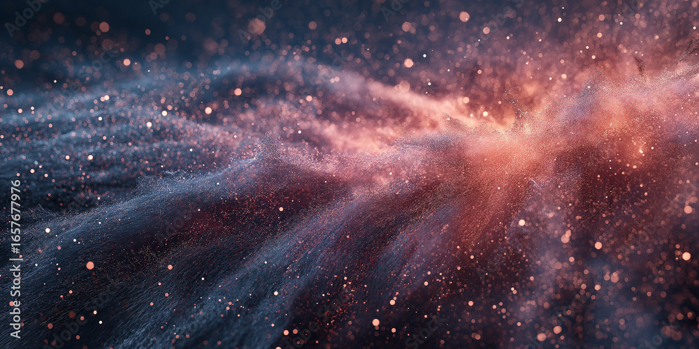 Naklejka premium Neon Fractal Vortex with Glowing Particles