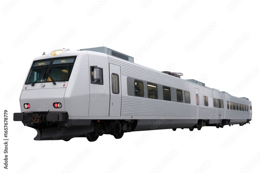 Fototapeta premium Modern white train on transparent background