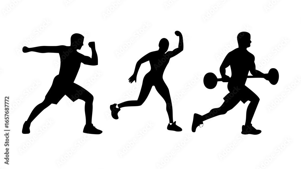 Fototapeta premium Athletes running and jumping sports action