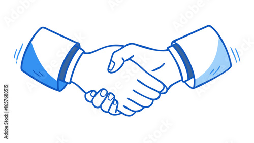 Blue handshake illustration agreement business