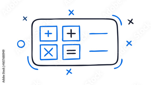 Calculator buttons with math symbols plus minus