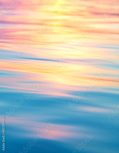 Water Surface, Sunset Reflection, Peaceful Scene