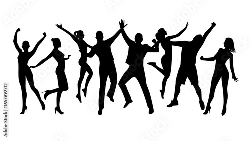 Energetic dancer with flowing movements silhouette