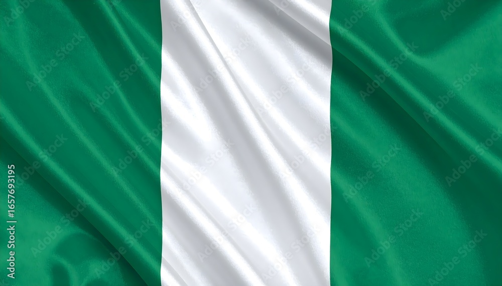 Obraz premium Waving Nigerian flag