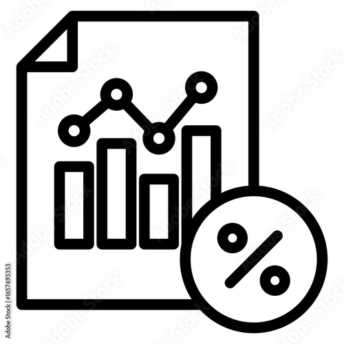 Annual precentace icon in vector illustration