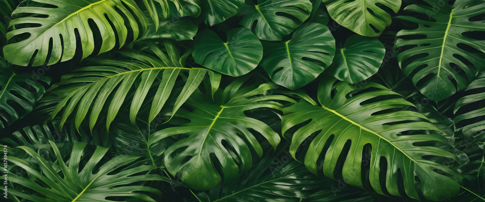 Fototapeta premium Dense Jungle Foliage Texture Background