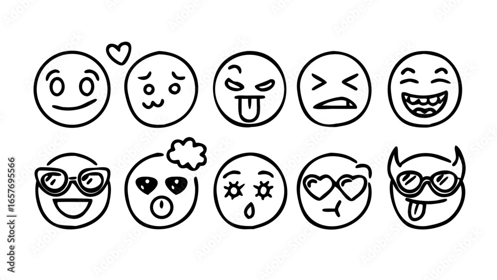 Fototapeta premium Happy Face Emoji with Starry Eyes smile
