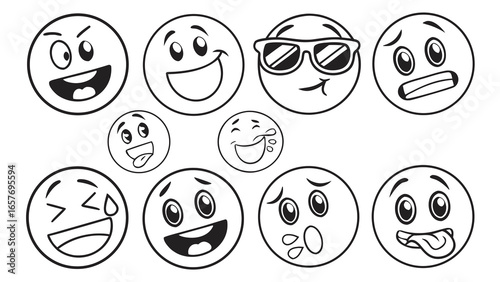 Happy laughing silly cool surprised scared goofy emoji