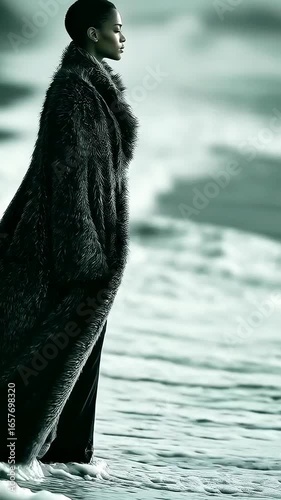 Fashion woman in the sea beach
