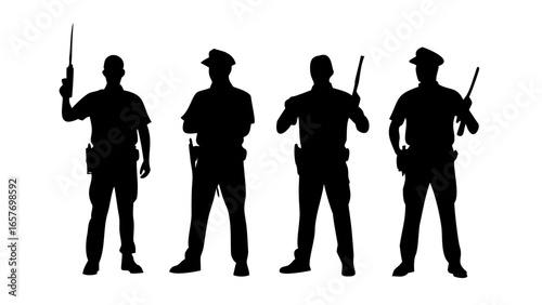 Police Officer Standing with Transparent Background