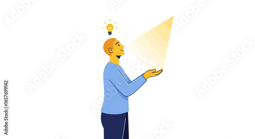 Conceptual Illustration of Idea Generation and Innovation in Business and Creative Fields visualizing inspiration and discovery moment