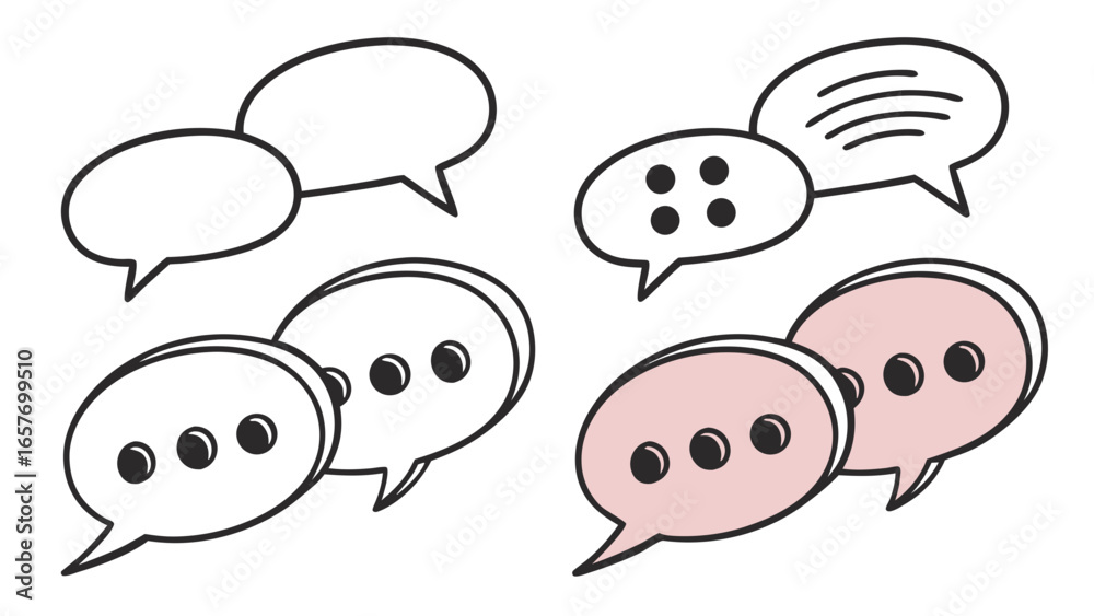 Obraz premium Speech bubbles conversation communication dialogue