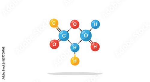 Glyoxylic Acid Molecule Structure Illustration: A Visual Representation of a Simple Organic Compound