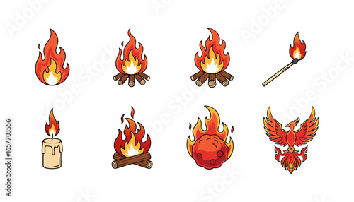 Set of Foul Icons of Cardboard Vector
