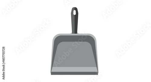 A Clean Sweep: Minimalist Depiction of a Grey Dustpan for Home Cleaning and Maintenance tasks illustration