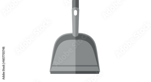 A Gray Dustpan Isolated on White Background Vector Illustration Concept of Tidiness and Janitorial Tool for Cleanliness Depiction 98