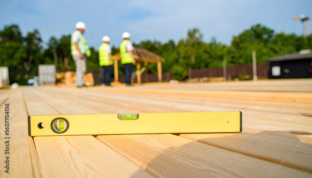 custom made wallpaper toronto digitalConstruction workers checking wooden decking