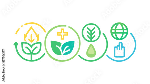 Sustainable agriculture and farming practices for eco friendly and organic food production methods concept