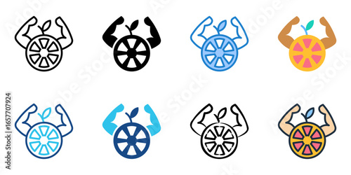 Nutrition icon set multiple style collection 
