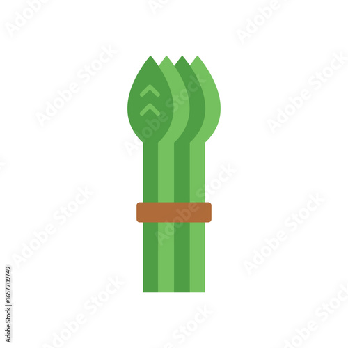 Asparagus Vegetable Flat Color Icon: Healthy Food and Spring Produce