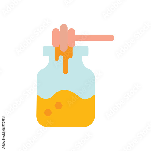 Honey Sweet Flat Color Icon: Natural Food and Cooking Ingredient