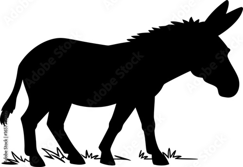Donkey Silhouette Vector: Farm Animal Graphics and Design Element