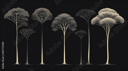 illustration of tree silhouettes